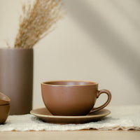 8oz Coffee Cup with Saucer - Lineage Ceramics